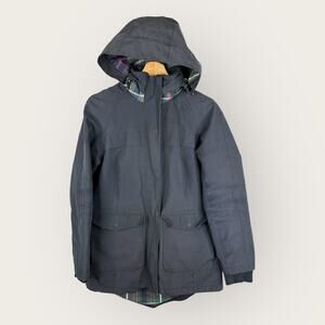 Pendleton Womens Small Flannel Plaid Lined Hooded Parka Barn Chore Coat Blue